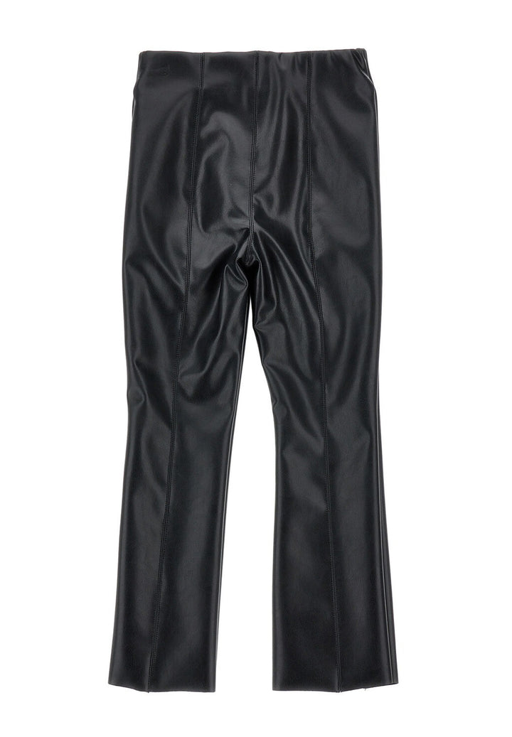 Pantalone ecopelle nero per bambina