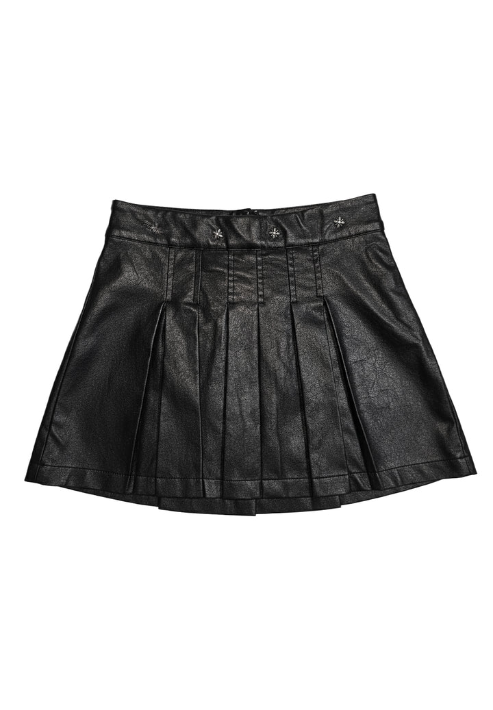 Gonna ecopelle nera per bambina