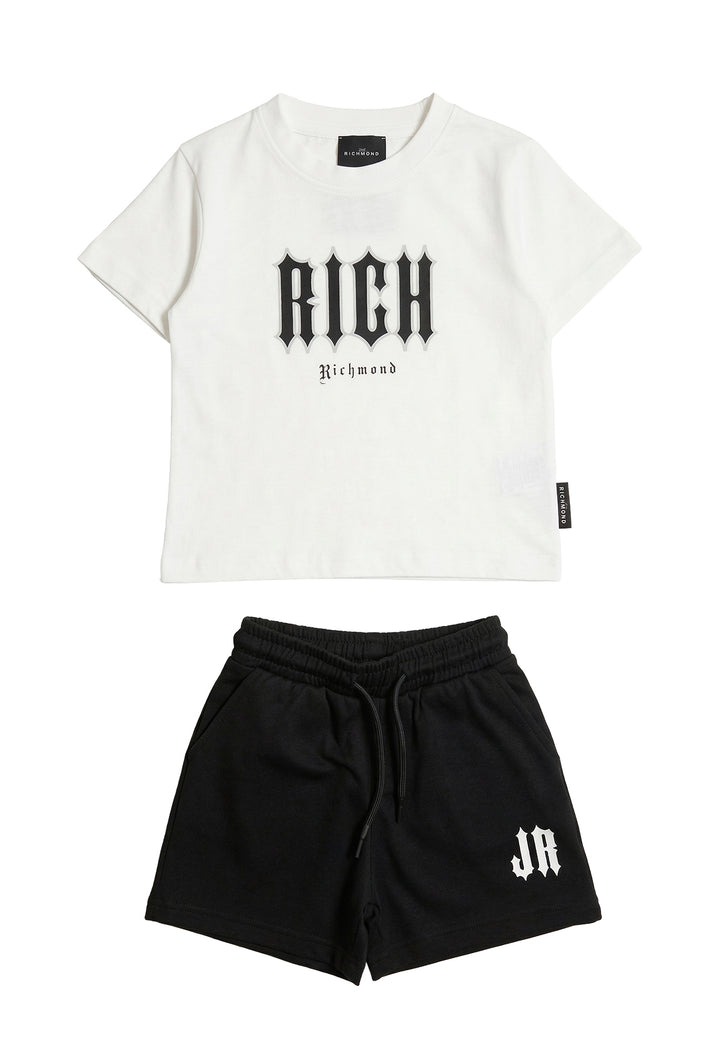 Completo bianco-nero per bambino