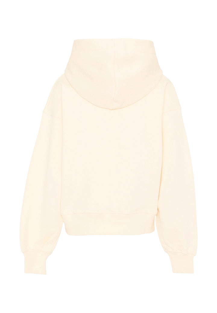 Felpa cappuccio crema per bambina