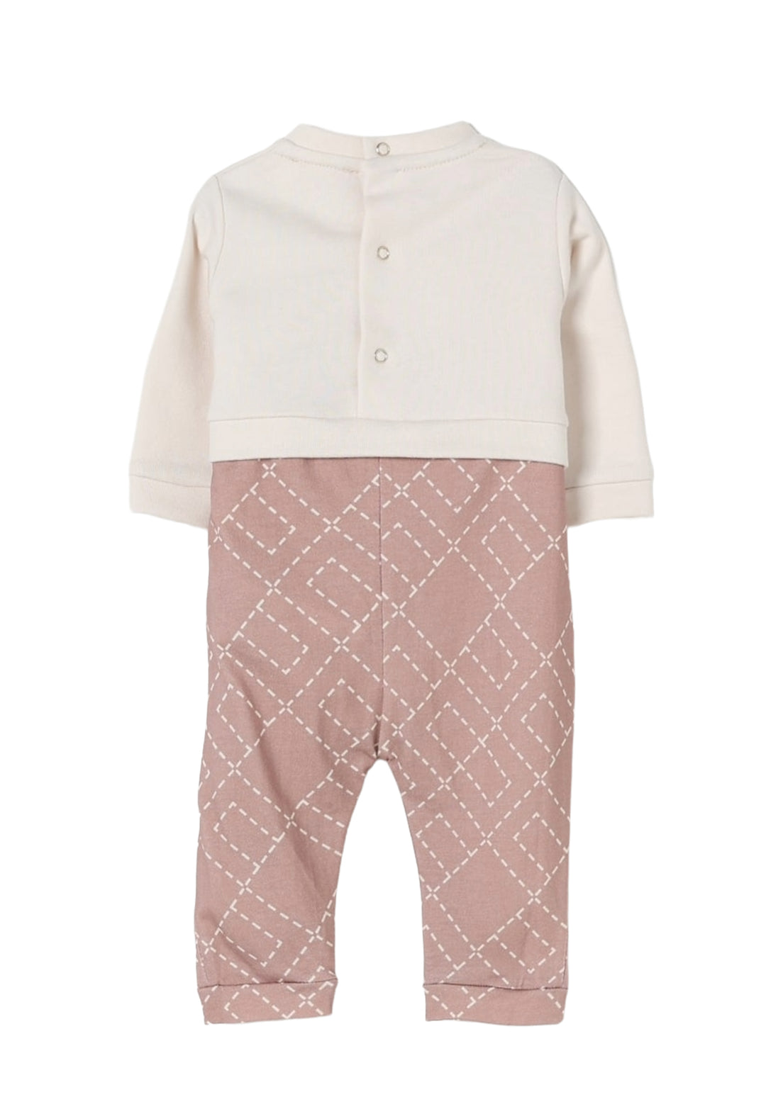Tutina bianco-rosa per neonata