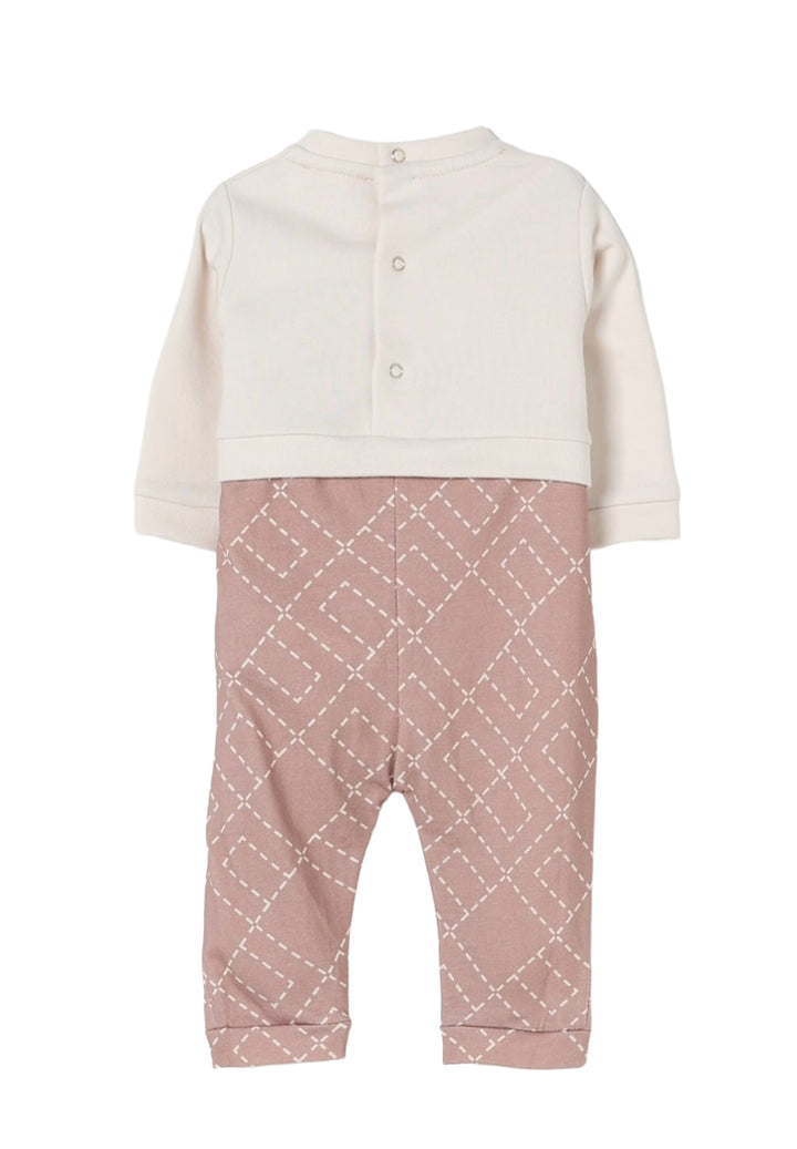 Tutina bianco-rosa per neonata
