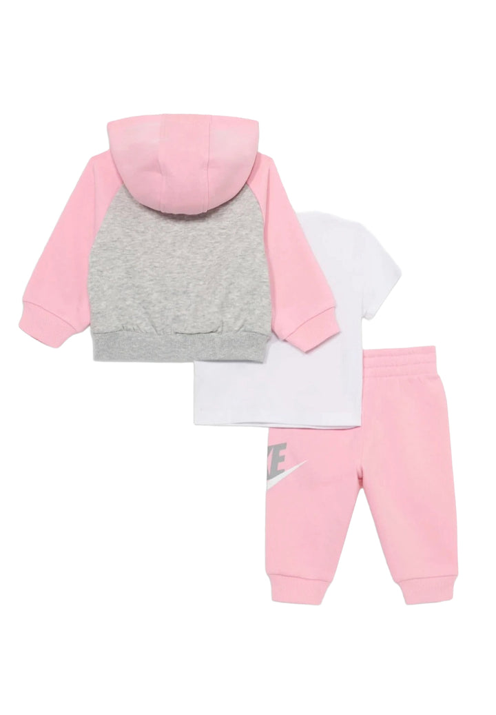 Completo felpa rosa-grigio per neonata