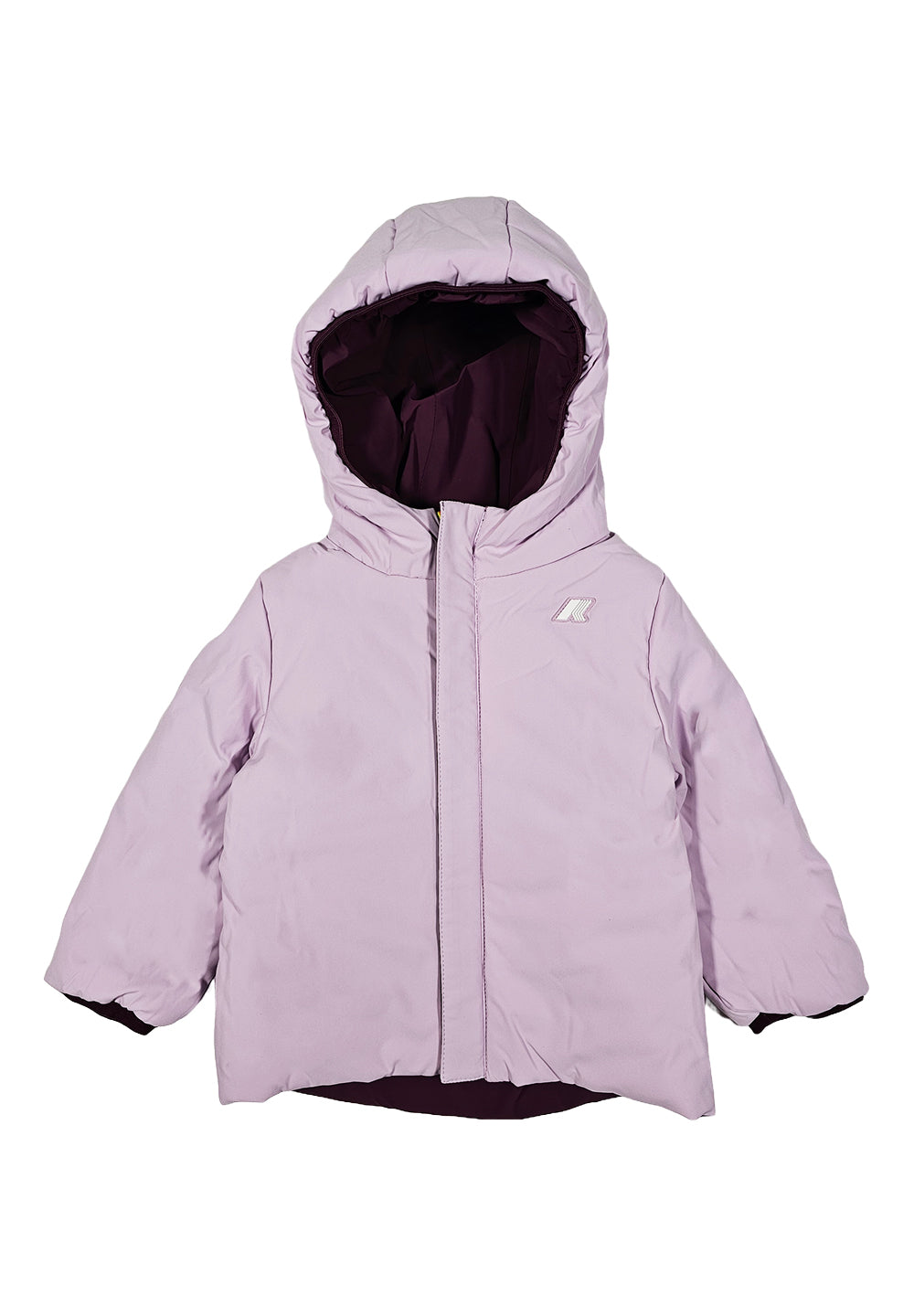 Purple-pink reversible jacket for baby girls