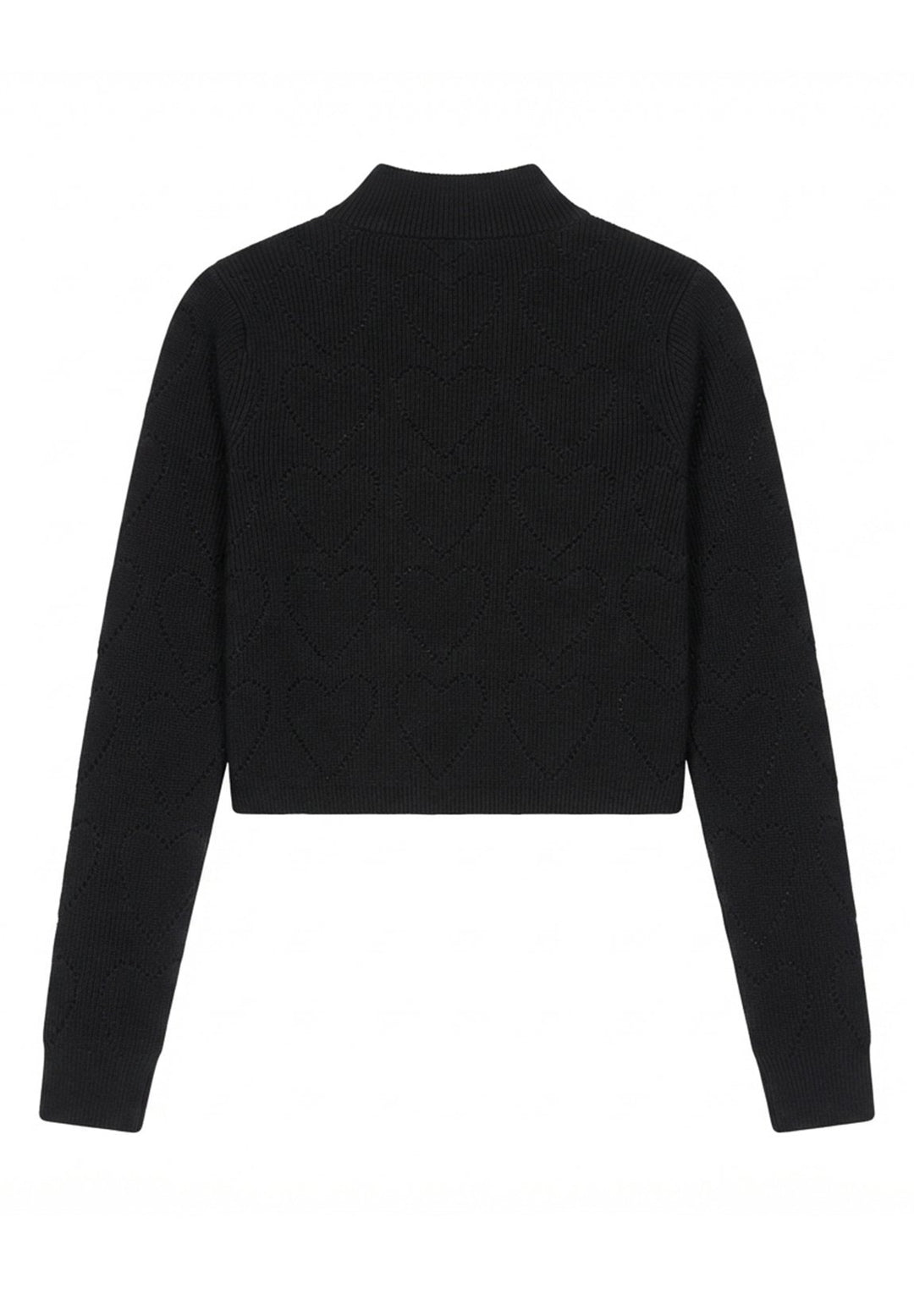 Maglia a mezzo collo nera per bambina