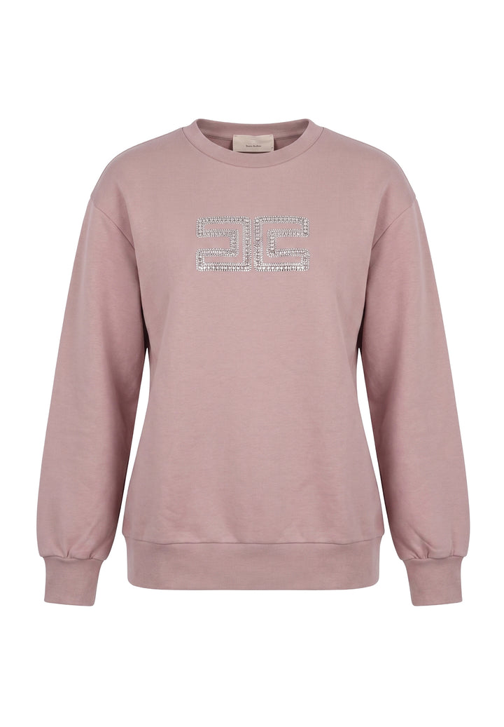Felpa girocollo rosa per bambina