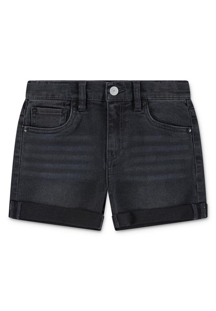 Short denim nero per bambina