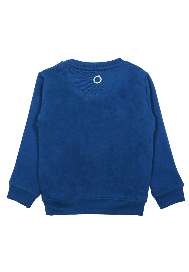 Felpa girocollo blu per neonato