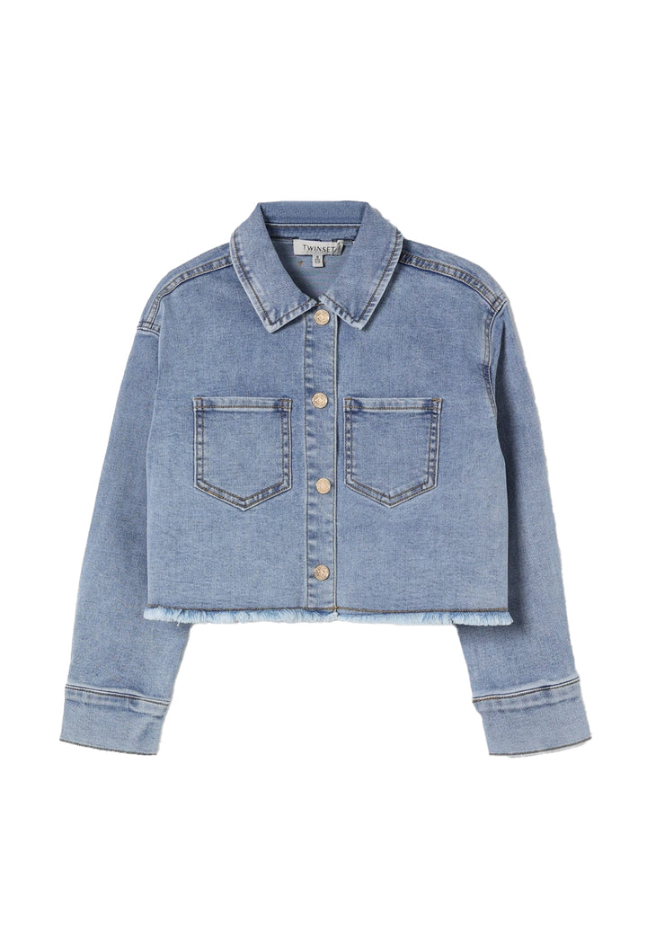 Giubbino denim blu per bambina