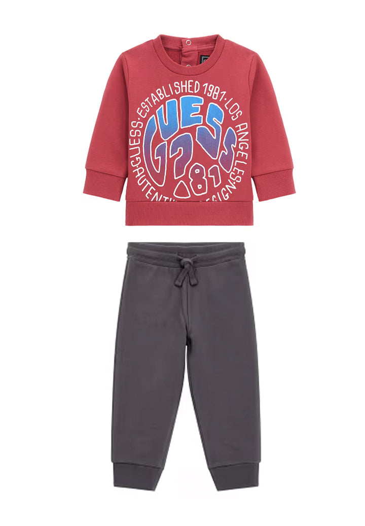 Rot-graues Sweatshirt-Set für Jungen