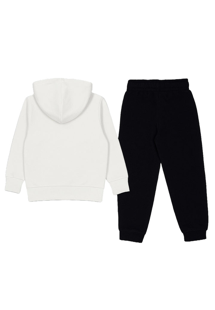 Completo felpa bianco-nero per bambino