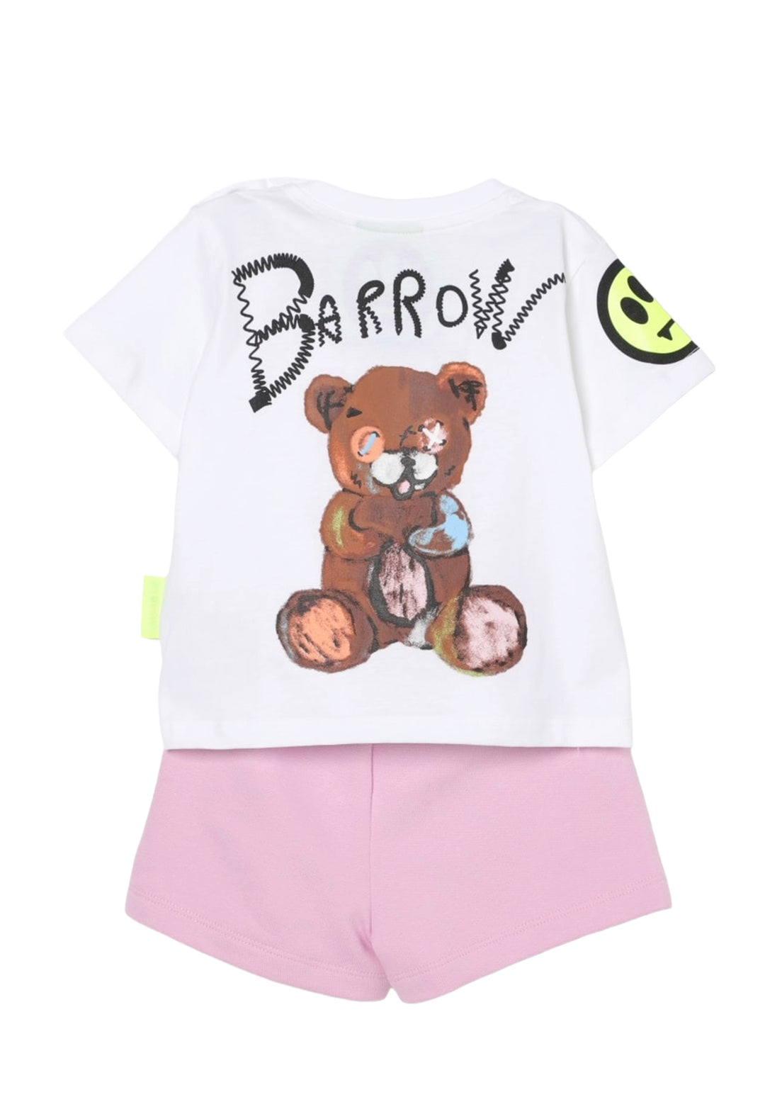 Completo bianco-rosa per neonata