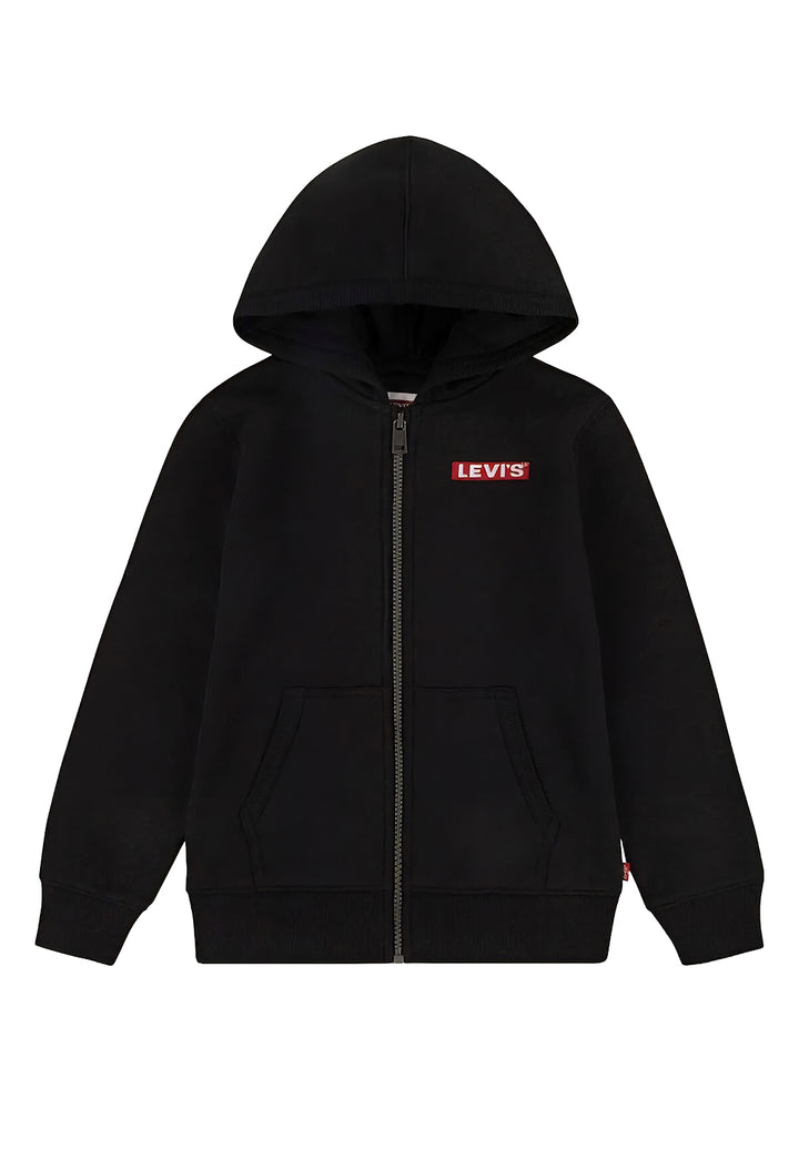 Felpa zip nera per bambino
