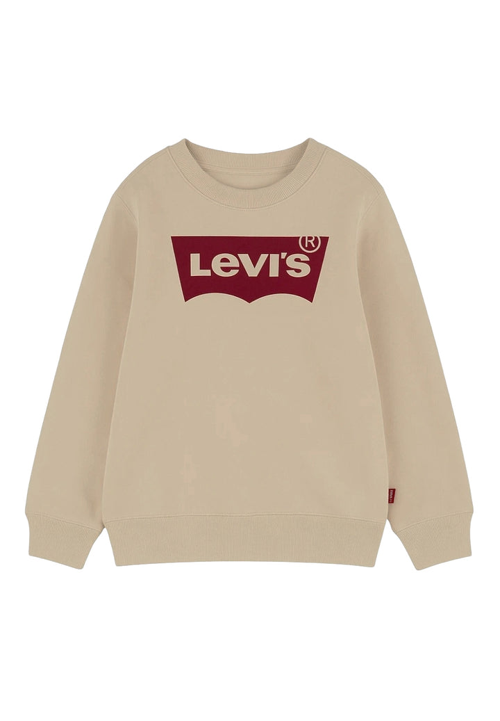 Felpa girocollo beige per bambino