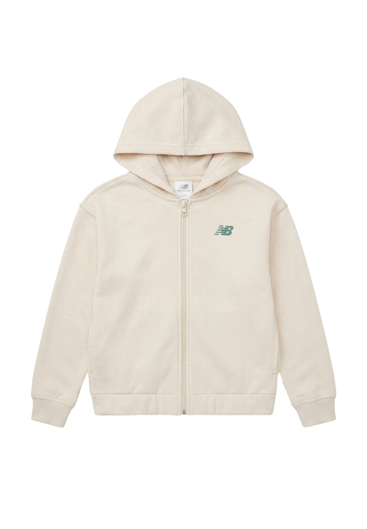 Felpa zip beige per bambina