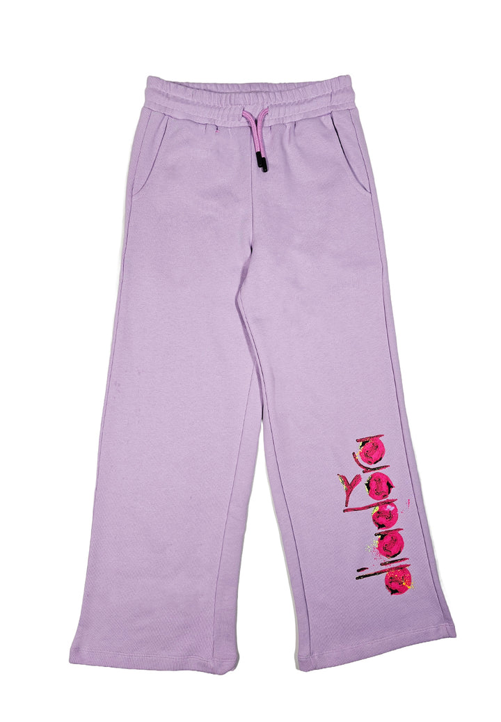 Lilac fleece trousers for girls