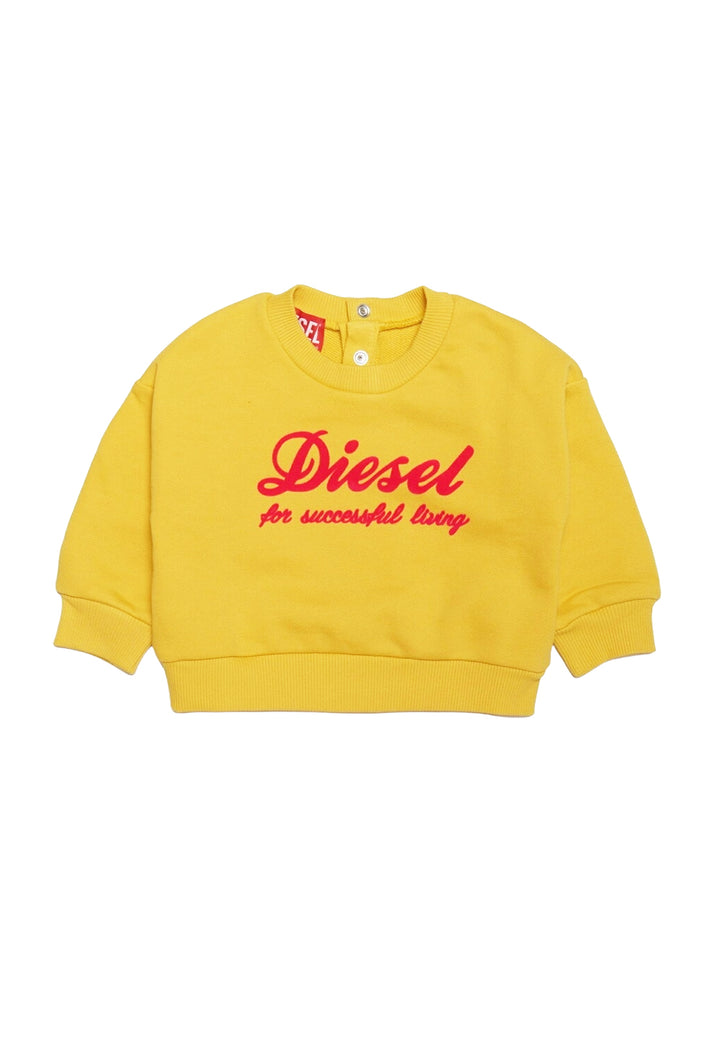 Yellow crewneck sweatshirt for girls