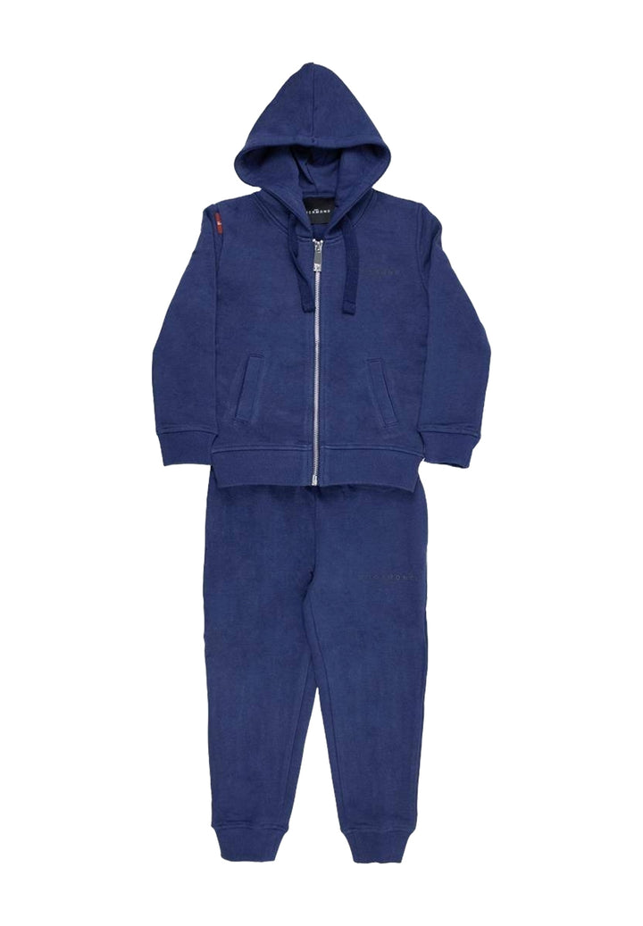 Completo felpa zip blu per bambino