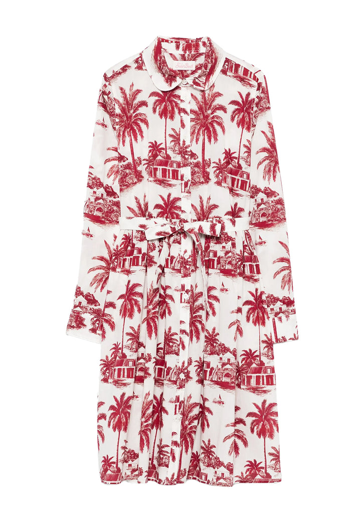 Vestito bianco-rosso per bambina