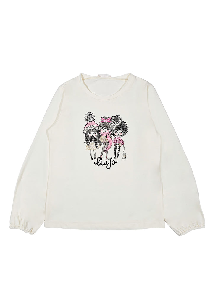 T-shirt crema per bambina