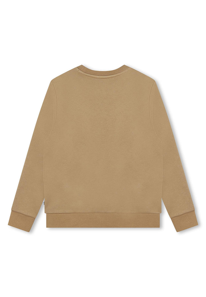 Beige crewneck sweatshirt for boys