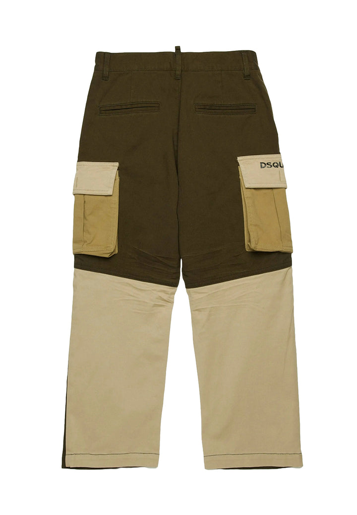 Pantalone verde-beige per bambino