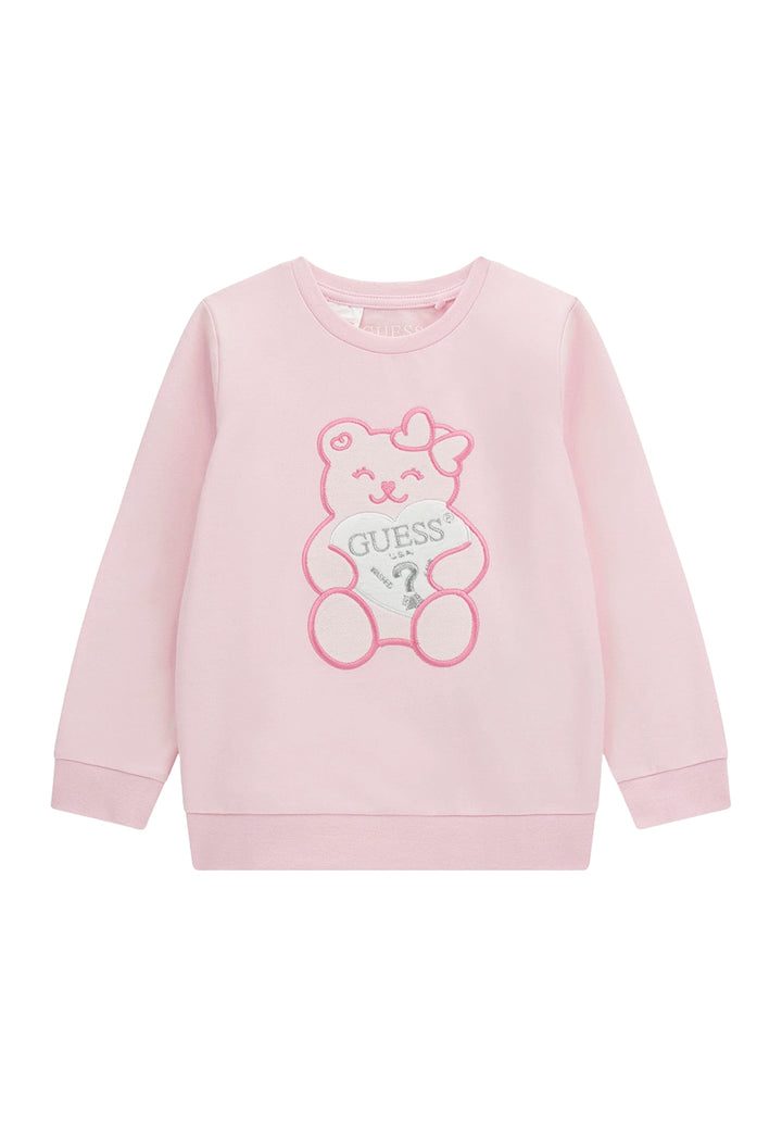 Felpa girocollo rosa per neonata