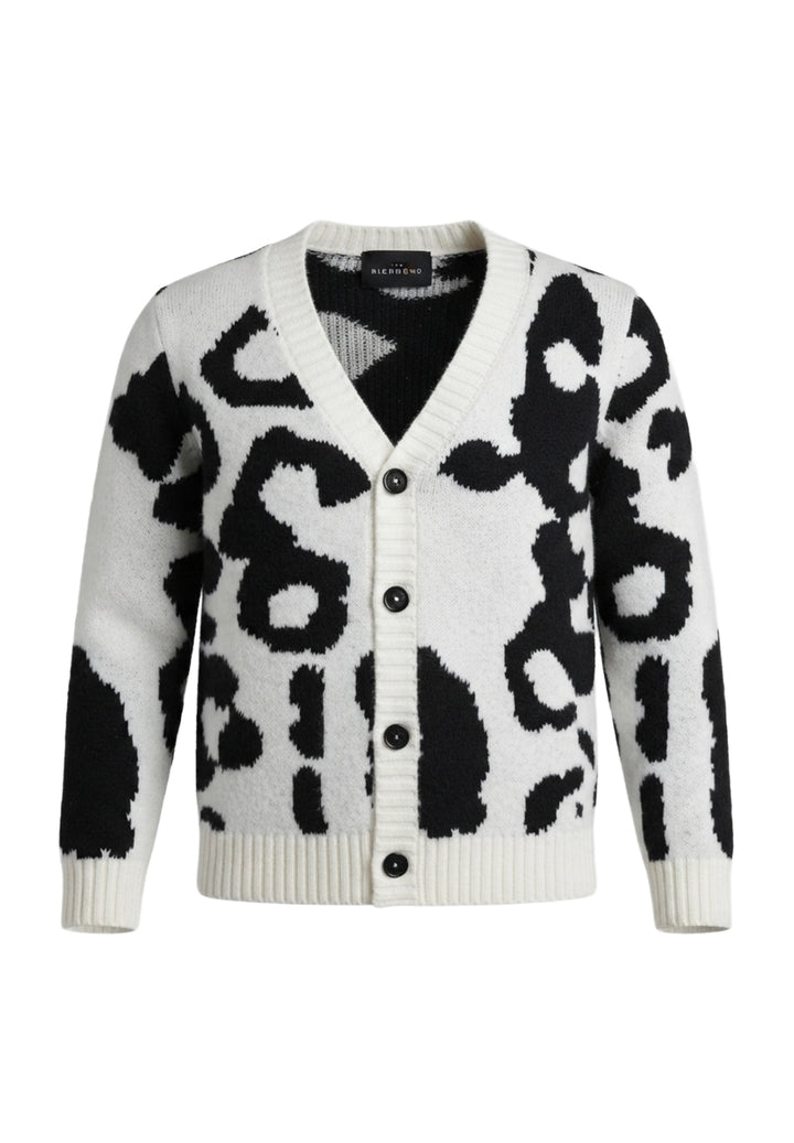 Cardigan bianco-nero per neonata