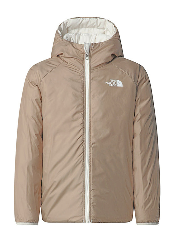 Giubbotto reversibile bianco-beige per bambina