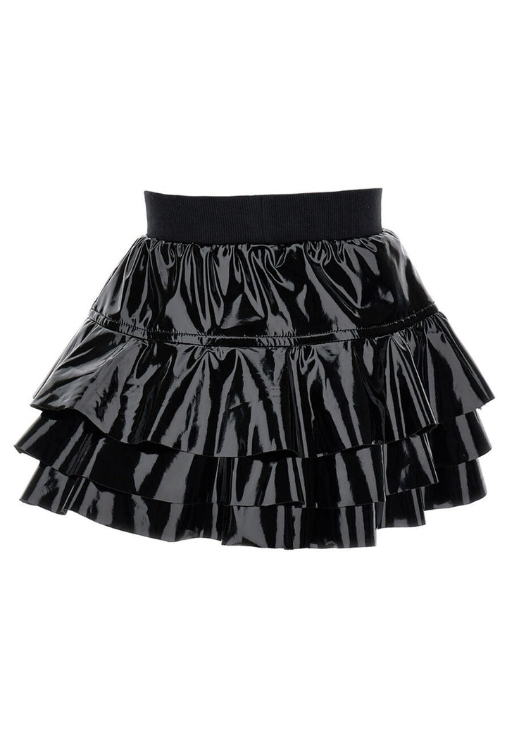 Gonna ecopelle nera per bambina