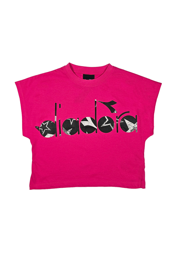 T-shirt cropped fuxia per bambina - Primamoda kids