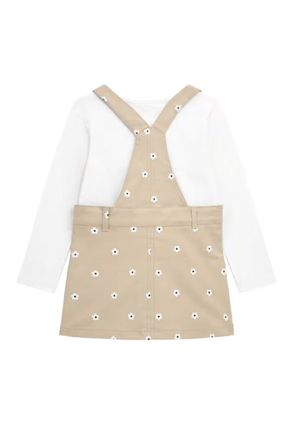 Set t-shirt + white-beige overalls for girls