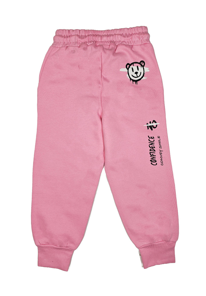 Pantalone felpa rosa per bambina