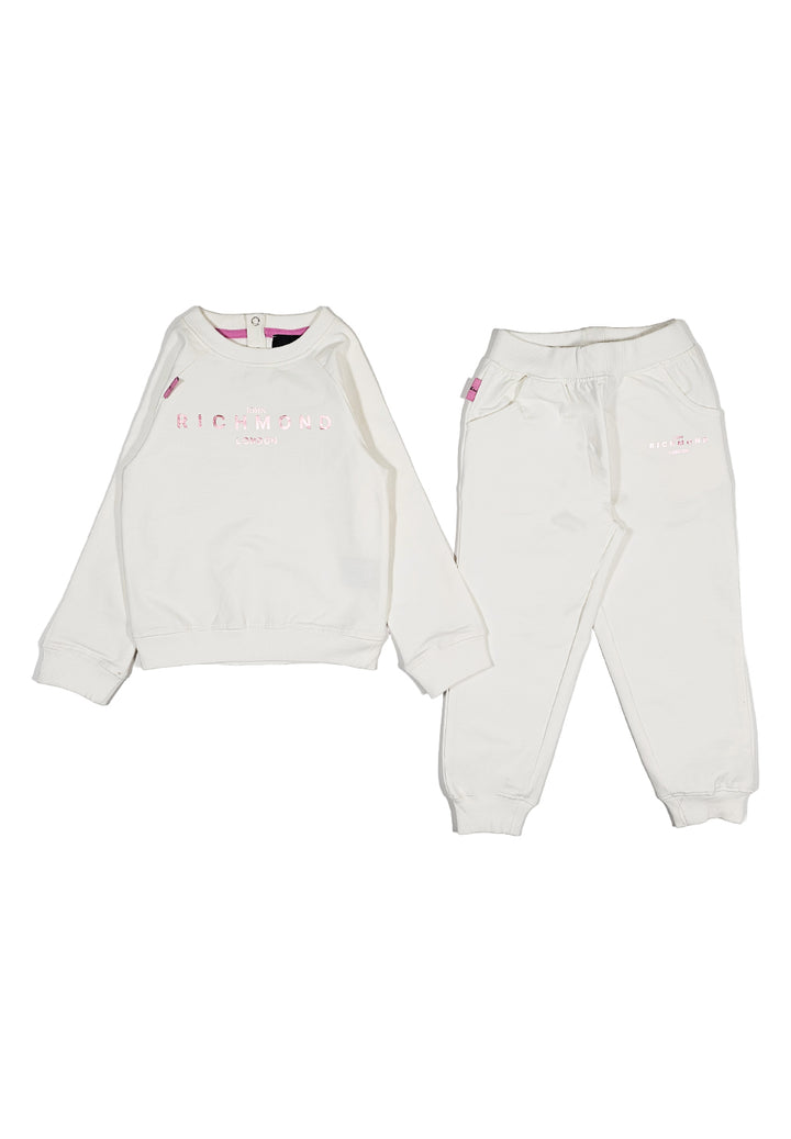 Weißes Sweatshirt-Set für Mädchen