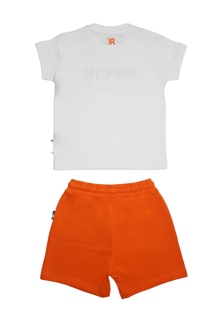 Completo bianco-arancione per neonato
