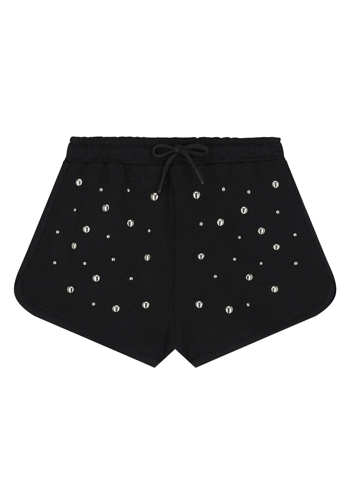 Short felpa nero per bambina