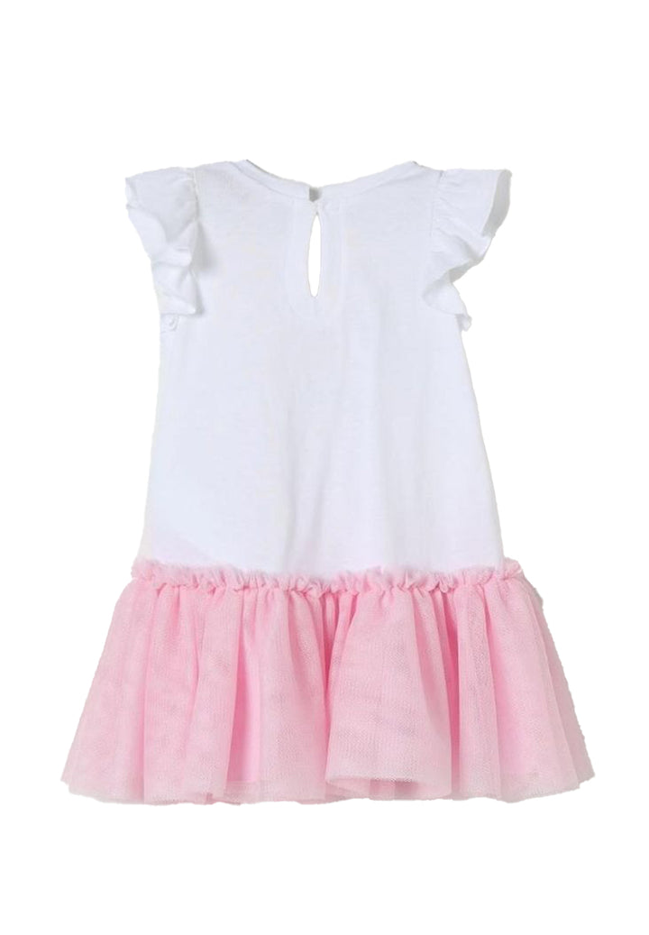 Vestito bianco-rosa per neonata