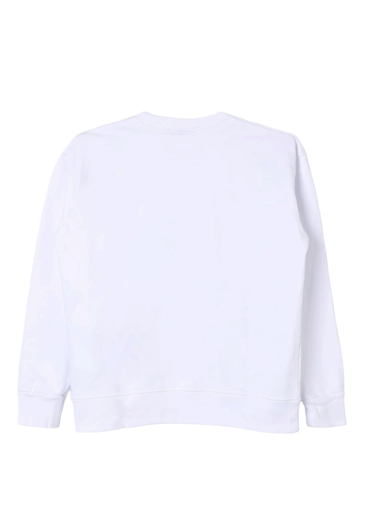 Felpa girocollo bianco per bambino