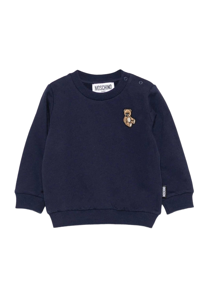 Felpa girocollo blu per bambino