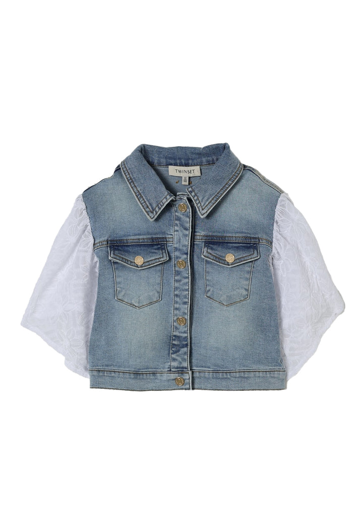 Giubbino denim blu per bambina
