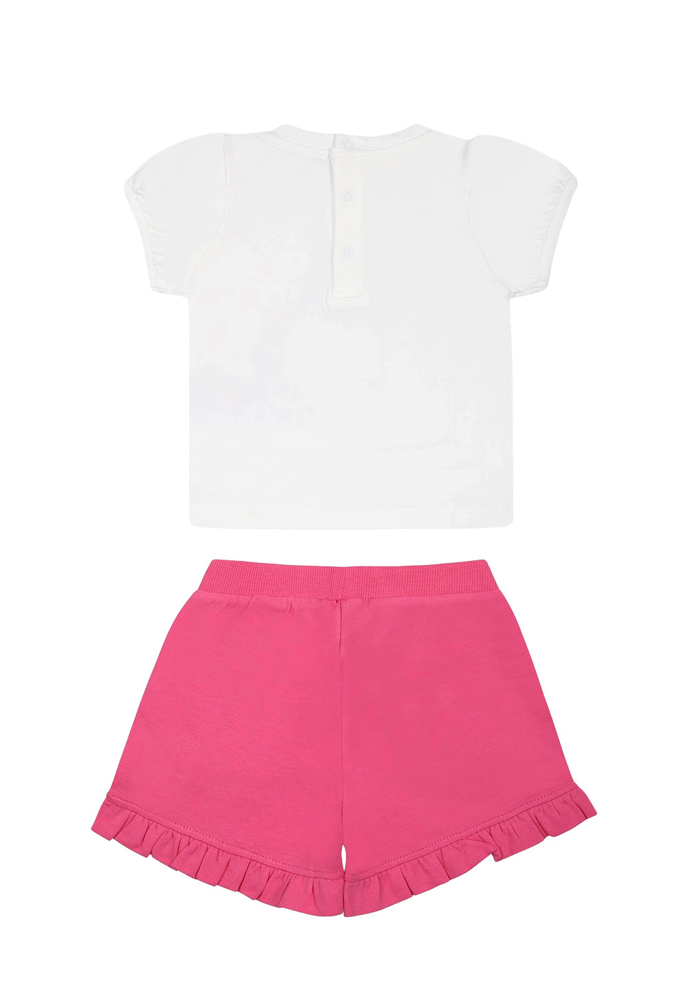 Completo bianco-fuxia per neonata