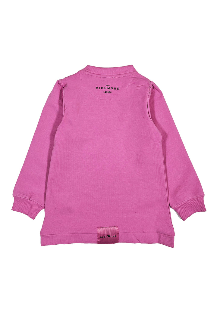 Vestito felpa rosa per bambina