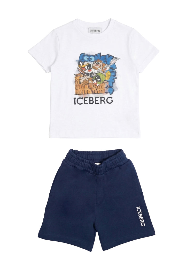 Completo bianco-blu per bambino