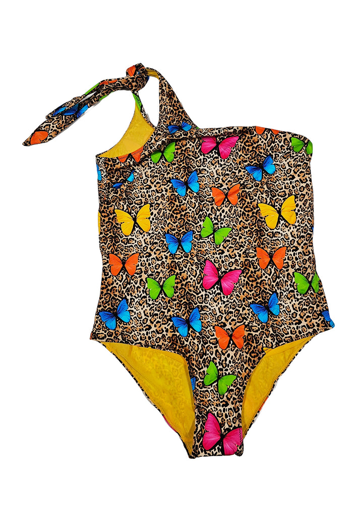 Costume intero maculato per bambina