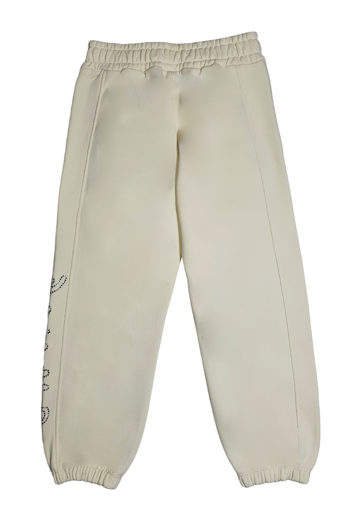 Pantalone felpa crema per bambina