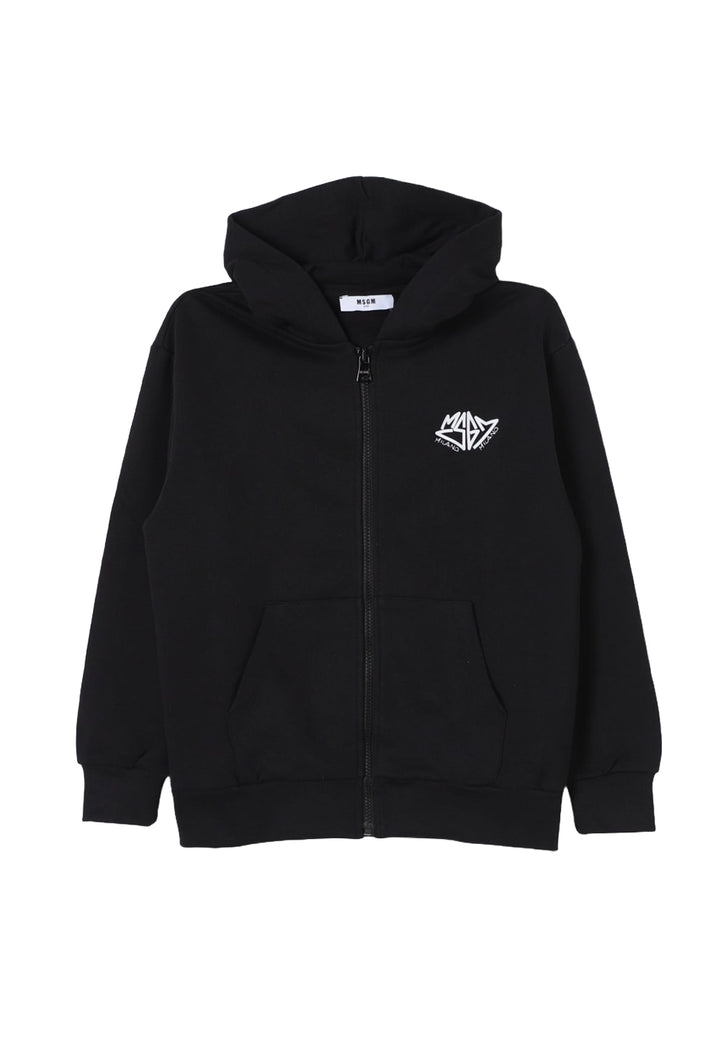 Felpa zip nera per bambino