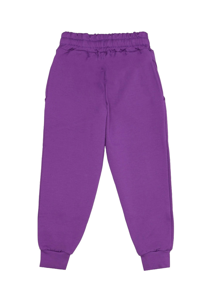 Pantalone felpa viola per bambina