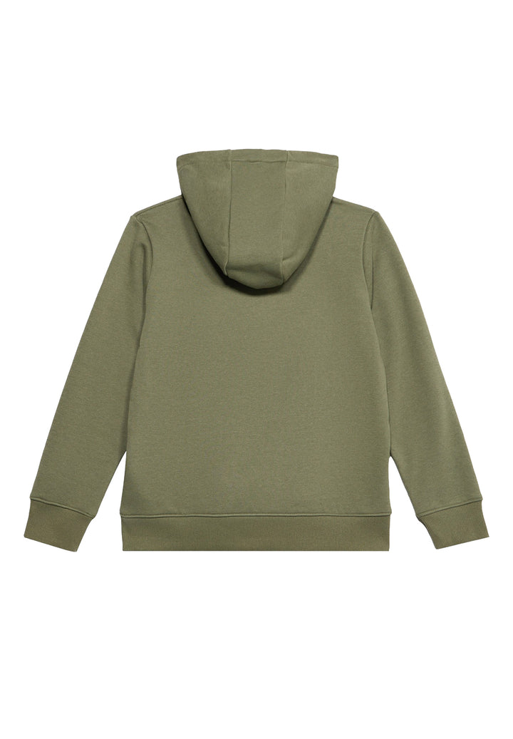 Felpa cappuccio verde per bambino