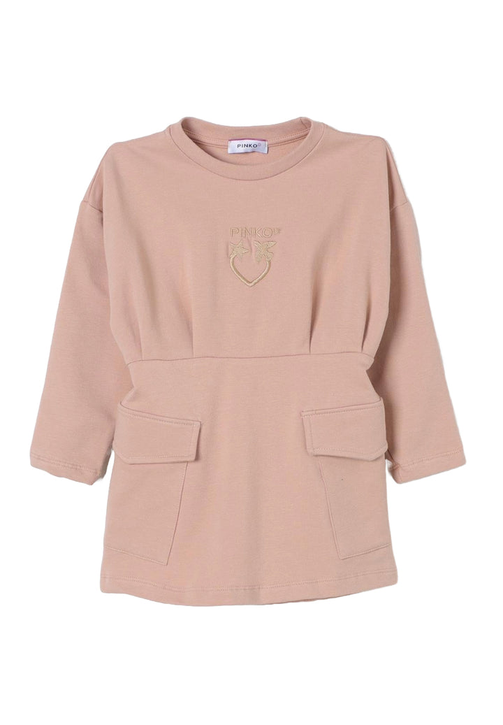 Vestito felpa rosa per neonata