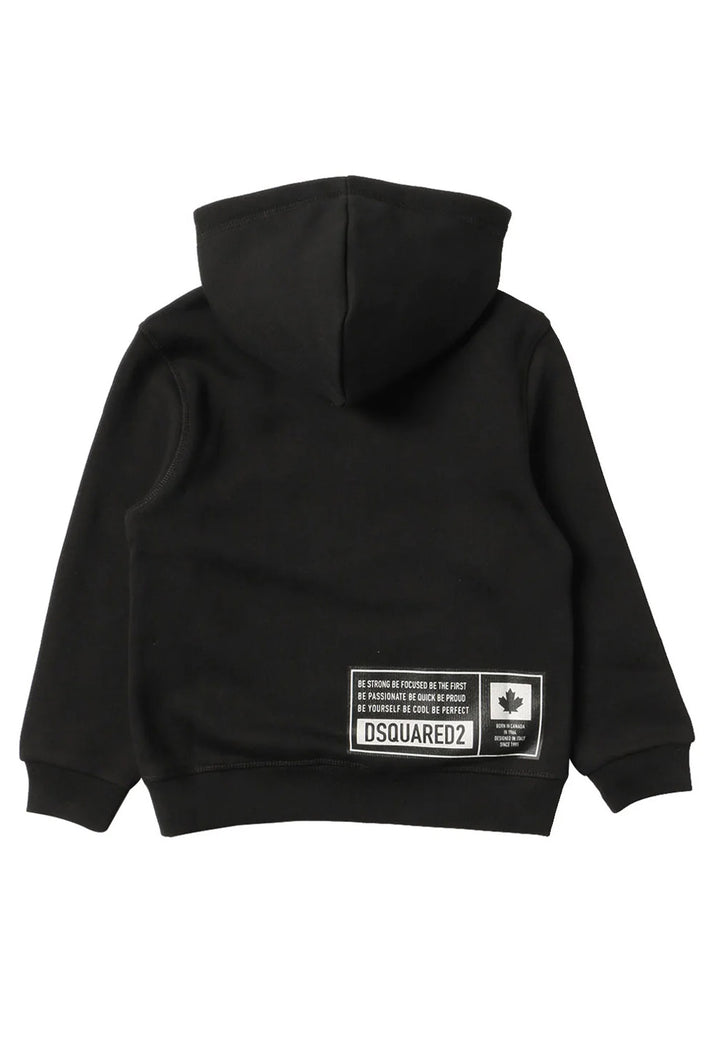 Black zip hooded sweatshirt for boys